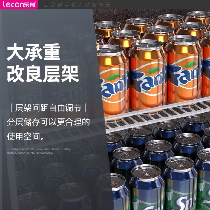 lecon-乐创双门展示柜冷藏饮料柜LC-ZSG02